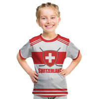 Custom Switzerland Ice Hockey Kid T Shirt Come on La Nati