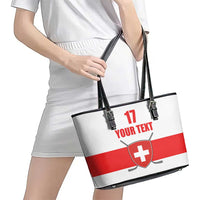 Custom Switzerland Ice Hockey Leather Tote Bag Come on La Nati