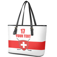 Custom Switzerland Ice Hockey Leather Tote Bag Come on La Nati