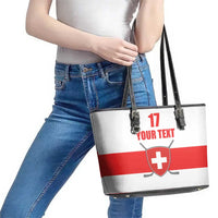 Custom Switzerland Ice Hockey Leather Tote Bag Come on La Nati