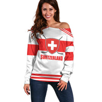Custom Switzerland Ice Hockey Off Shoulder Sweater Come on La Nati