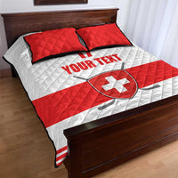Custom Switzerland Ice Hockey Quilt Bed Set Come on La Nati