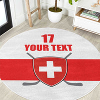 Custom Switzerland Ice Hockey Round Carpet Come on La Nati