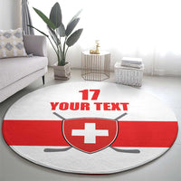 Custom Switzerland Ice Hockey Round Carpet Come on La Nati