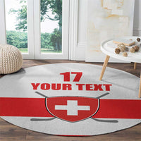 Custom Switzerland Ice Hockey Round Carpet Come on La Nati
