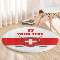 Custom Switzerland Ice Hockey Round Carpet Come on La Nati