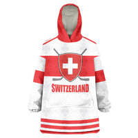 Custom Switzerland Ice Hockey Wearable Blanket Hoodie Come on La Nati