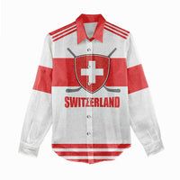 Custom Switzerland Ice Hockey Women Casual Shirt Come on La Nati