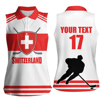 Custom Switzerland Ice Hockey Women Sleeveless Polo Shirt Come on La Nati