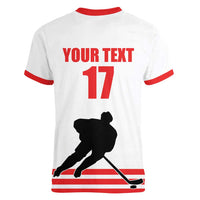 Custom Switzerland Ice Hockey Women V-Neck T-Shirt Come on La Nati