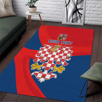 Personalized Coat of Arms of Moravia Area Rug Gold-crowned White Red Checkered Eagle