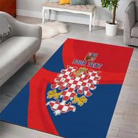 Personalized Coat of Arms of Moravia Area Rug Gold-crowned White Red Checkered Eagle