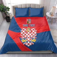 Personalized Coat of Arms of Moravia Bedding Set Gold-crowned White Red Checkered Eagle