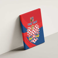 Personalized Coat of Arms of Moravia Canvas Wall Art Gold-crowned White Red Checkered Eagle