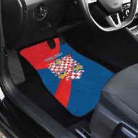 Personalized Coat of Arms of Moravia Car Mats Gold-crowned White Red Checkered Eagle