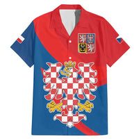 Personalized Coat of Arms of Moravia Family Matching Mermaid Dress and Hawaiian Shirt Gold-crowned White Red Checkered Eagle