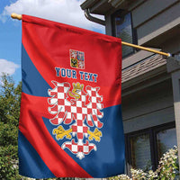 Personalized Coat of Arms of Moravia Garden Flag Gold-crowned White Red Checkered Eagle