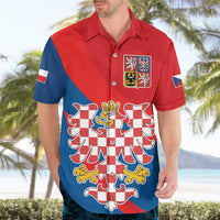 Personalized Coat of Arms of Moravia Hawaiian Shirt Gold-crowned White Red Checkered Eagle