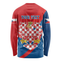 Personalized Coat of Arms of Moravia Long Sleeve Shirt Gold-crowned White Red Checkered Eagle LT17 - Wonder Print Shop
