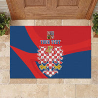 Personalized Coat of Arms of Moravia Rubber Doormat Gold-crowned White Red Checkered Eagle LT17 - Wonder Print Shop