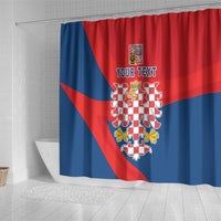Personalized Coat of Arms of Moravia Shower Curtain Gold-crowned White Red Checkered Eagle LT17 - Wonder Print Shop