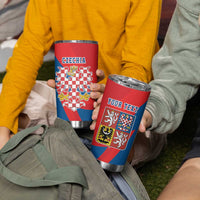 Personalized Coat of arms of Moravia Tumbler Cup Gold-crowned White Red Checkered Eagle LT17 - Wonder Print Shop