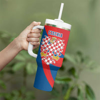 Personalized Coat of arms of Moravia Tumbler With Handle Gold-crowned White Red Checkered Eagle LT17 - Wonder Print Shop