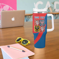 Personalized Coat of arms of Moravia Tumbler With Handle Gold-crowned White Red Checkered Eagle LT17 - Wonder Print Shop