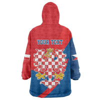 Personalized Coat of Arms of Moravia Wearable Blanket Hoodie Gold-crowned White Red Checkered Eagle LT17 - Wonder Print Shop