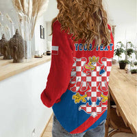 Personalized Coat of Arms of Moravia Women Casual Shirt Gold-crowned White Red Checkered Eagle LT17 - Wonder Print Shop