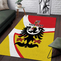 Personalized Coat of Arms of Silesia Area Rug Black Eagle with Silver Crescent