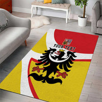 Personalized Coat of Arms of Silesia Area Rug Black Eagle with Silver Crescent