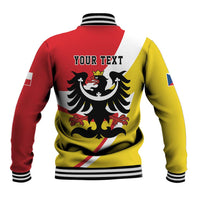 Personalized Coat of Arms of Silesia Baseball Jacket Black Eagle with Silver Crescent