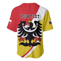 Personalized Coat of Arms of Silesia Baseball Jersey Black Eagle with Silver Crescent