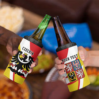 Personalized Coat of arms of Silesia 4 in 1 Can Cooler Tumbler Black Eagle with Silver Crescent