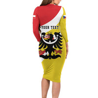 Personalized Coat of Arms of Silesia Family Matching Long Sleeve Bodycon Dress and Hawaiian Shirt Black Eagle with Silver Crescent