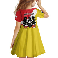 Personalized Coat of Arms of Silesia Family Matching Off The Shoulder Long Sleeve Dress and Hawaiian Shirt Black Eagle with Silver Crescent