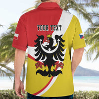 Personalized Coat of Arms of Silesia Hawaiian Shirt Black Eagle with Silver Crescent