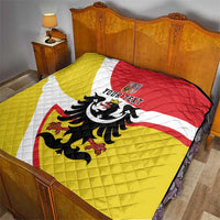 Personalized Coat of Arms of Silesia Quilt Black Eagle with Silver Crescent LT17 - Wonder Print Shop