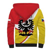 Personalized Coat of Arms of Silesia Sherpa Hoodie Black Eagle with Silver Crescent LT17 - Wonder Print Shop