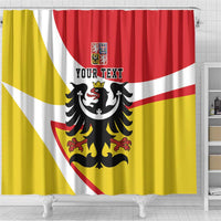 Personalized Coat of Arms of Silesia Shower Curtain Black Eagle with Silver Crescent LT17 - Wonder Print Shop