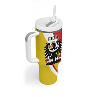 Personalized Coat of arms of Silesia Tumbler With Handle Black Eagle with Silver Crescent LT17 - Wonder Print Shop