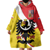 Personalized Coat of Arms of Silesia Wearable Blanket Hoodie Black Eagle with Silver Crescent LT17 - Wonder Print Shop