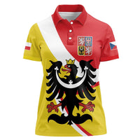Personalized Coat of Arms of Silesia Women Polo Shirt Black Eagle with Silver Crescent LT17 - Wonder Print Shop