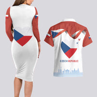 Czech Republic Independence day Couples Matching Long Sleeve Bodycon Dress and Hawaiian Shirt Den Vzniku Samostatneho Ceskoslovenskeho Statu