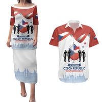 Czech Republic Independence day Couples Matching Puletasi and Hawaiian Shirt Den Vzniku Samostatneho Ceskoslovenskeho Statu