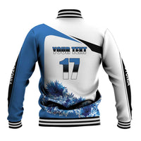 Estonia Grey Wolf and Cornflower Baseball Jacket Estonia Flag
