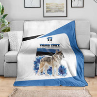 Estonia Grey Wolf and Cornflower Blanket Estonia Flag