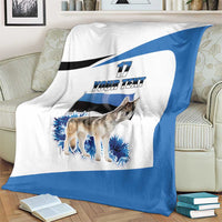 Estonia Grey Wolf and Cornflower Blanket Estonia Flag