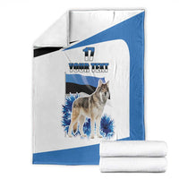 Estonia Grey Wolf and Cornflower Blanket Estonia Flag